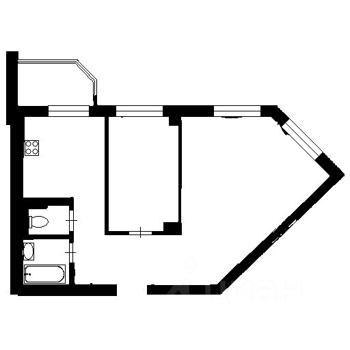 Планировка этой квартиры по данным Циан