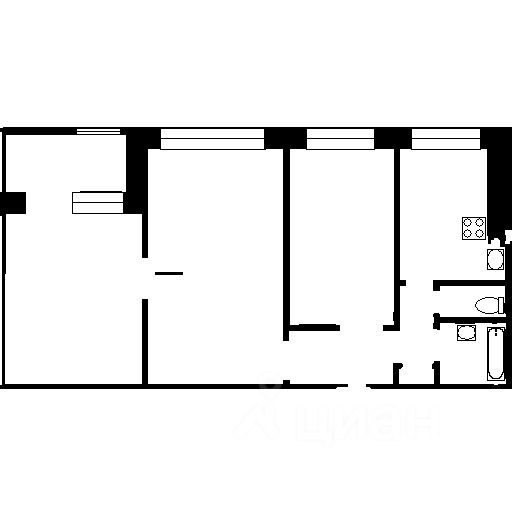 Планировка этой квартиры по данным Циан