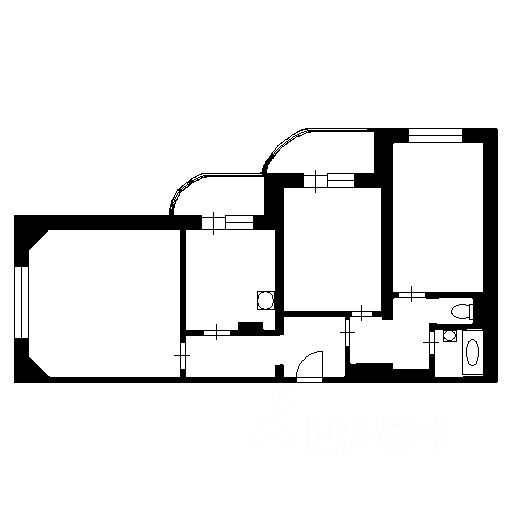 Планировка этой квартиры по данным Циан