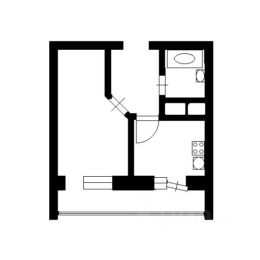 Планировка этой квартиры по данным Циан