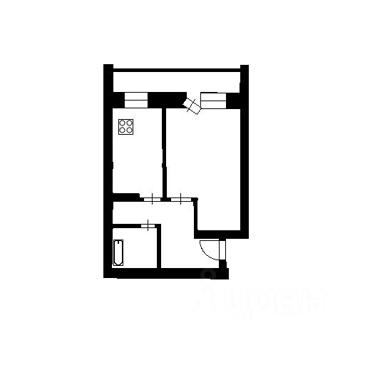 Планировка этой квартиры по данным Циан