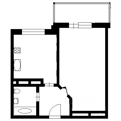 Планировка этой квартиры по данным Циан