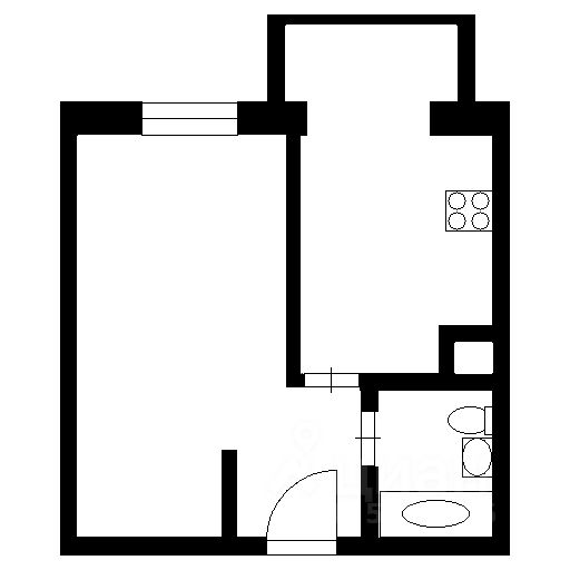Планировка этой квартиры по данным Циан