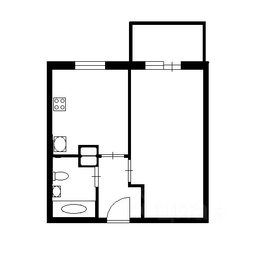 Планировка этой квартиры по данным Циан