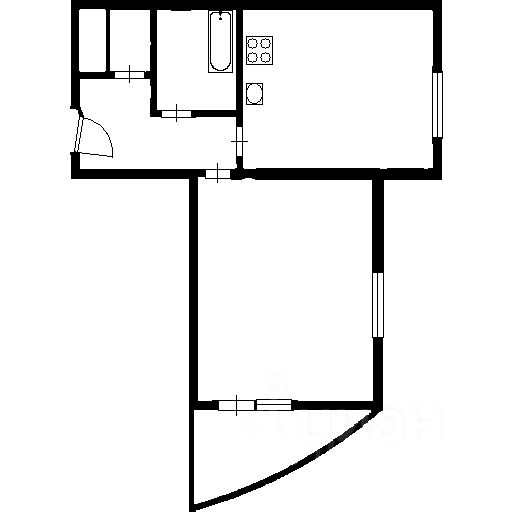 Планировка этой квартиры по данным Циан
