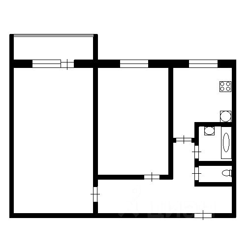 Планировка этой квартиры по данным Циан