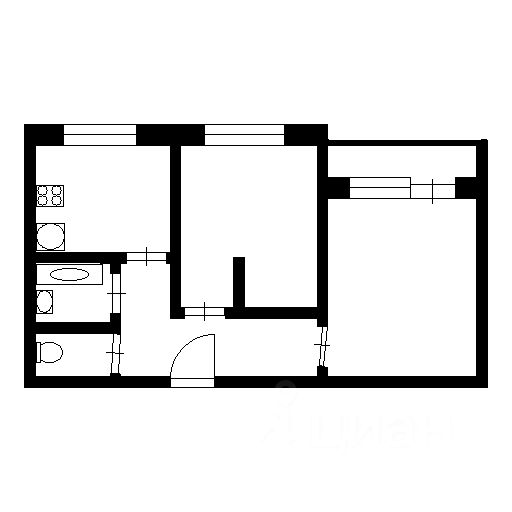 Планировка этой квартиры по данным Циан