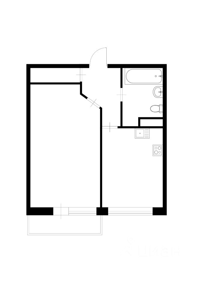 Планировка этой квартиры по данным Циан