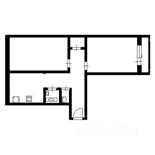 Планировка этой квартиры по данным Циан