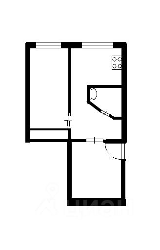 Планировка этой квартиры по данным Циан