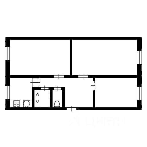 Планировка этой квартиры по данным Циан