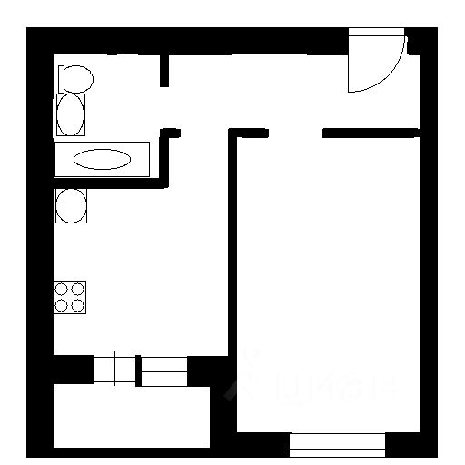 Планировка этой квартиры по данным Циан
