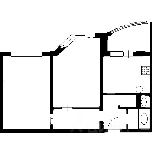 Планировка этой квартиры по данным Циан