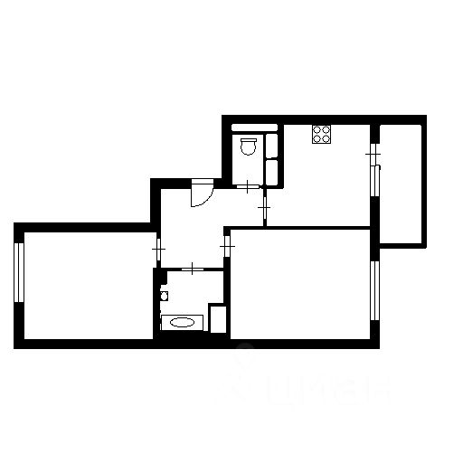 Планировка этой квартиры по данным Циан