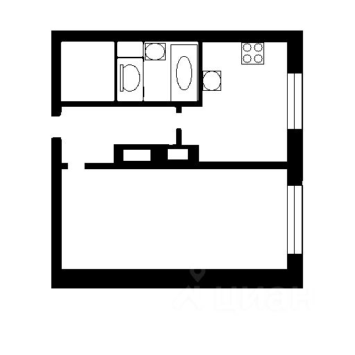 Планировка этой квартиры по данным Циан