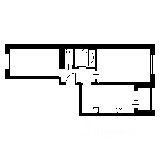 Планировка этой квартиры по данным Циан