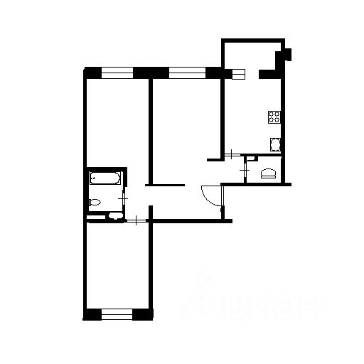 Планировка этой квартиры по данным Циан