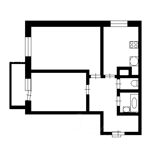 Планировка этой квартиры по данным Циан