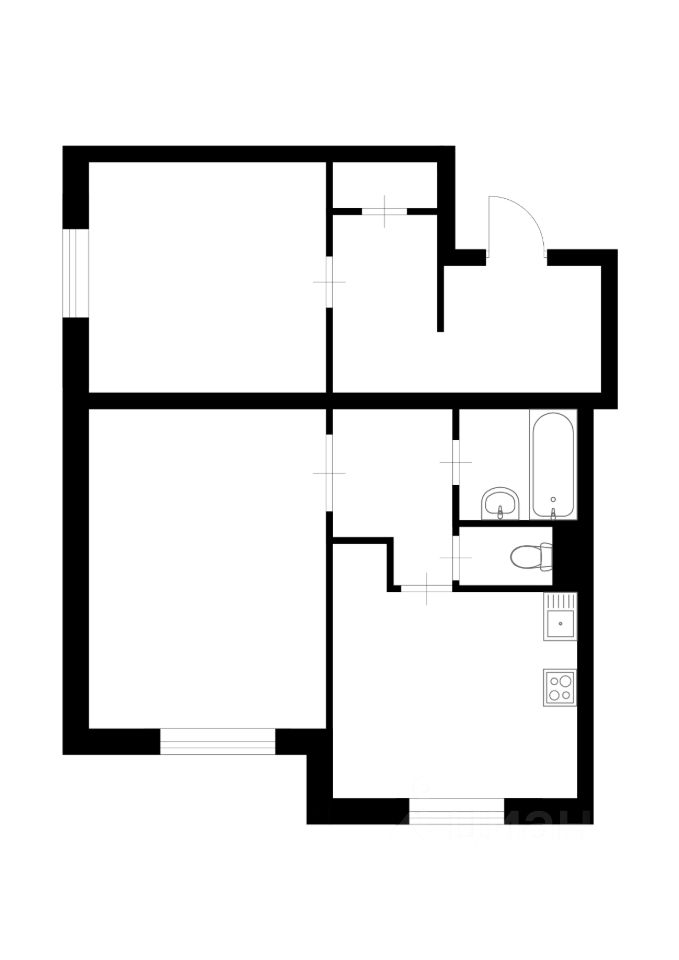 Планировка этой квартиры по данным Циан