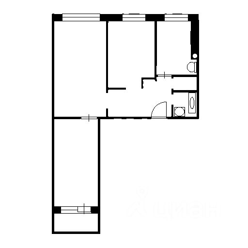 Планировка этой квартиры по данным Циан