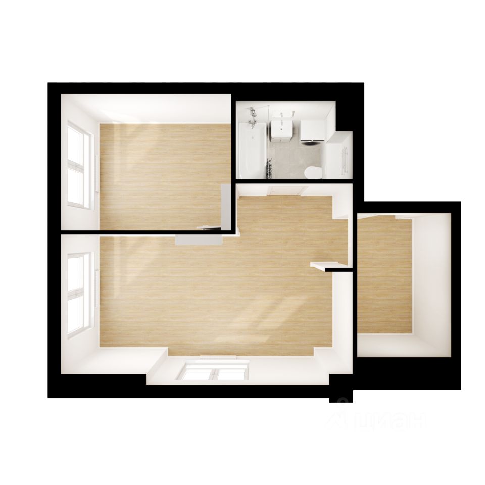 1-комн.кв., 42,8 м², 7/33 этаж