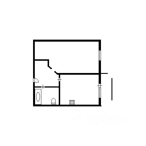 Планировка этой квартиры по данным Циан