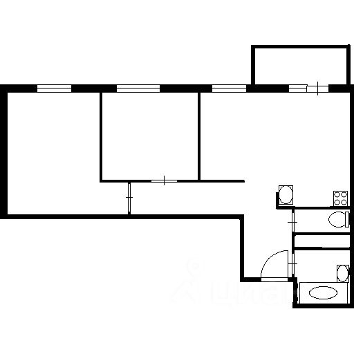 Планировка этой квартиры по данным Циан