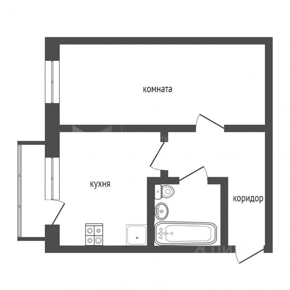 Планировка этой квартиры по данным Циан