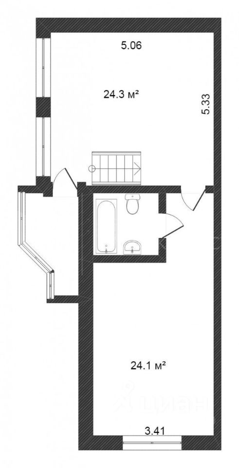Планировка этой квартиры по данным Циан