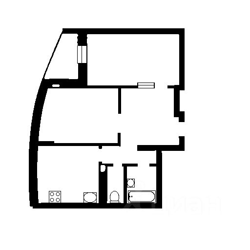 Планировка этой квартиры по данным Циан