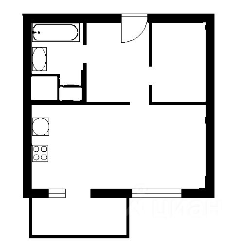 Планировка этой квартиры по данным Циан