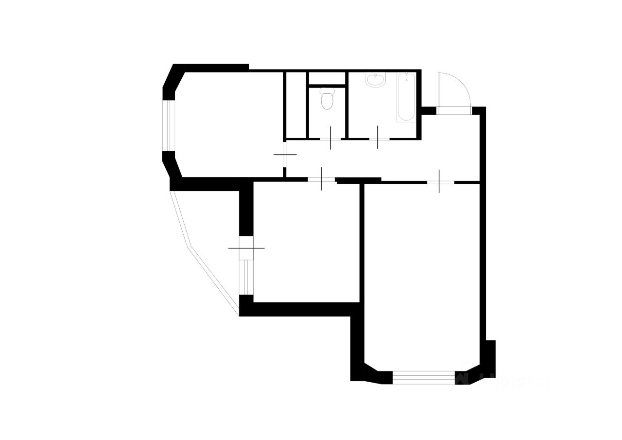 Планировка этой квартиры по данным Циан