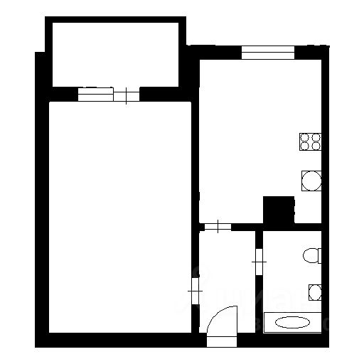Планировка этой квартиры по данным Циан