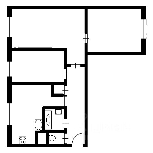 Планировка этой квартиры по данным Циан