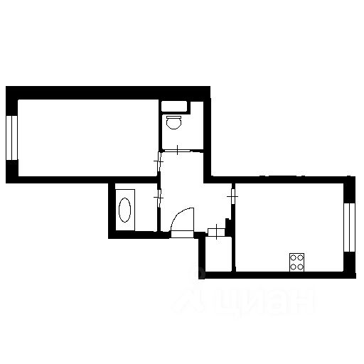 Планировка этой квартиры по данным Циан