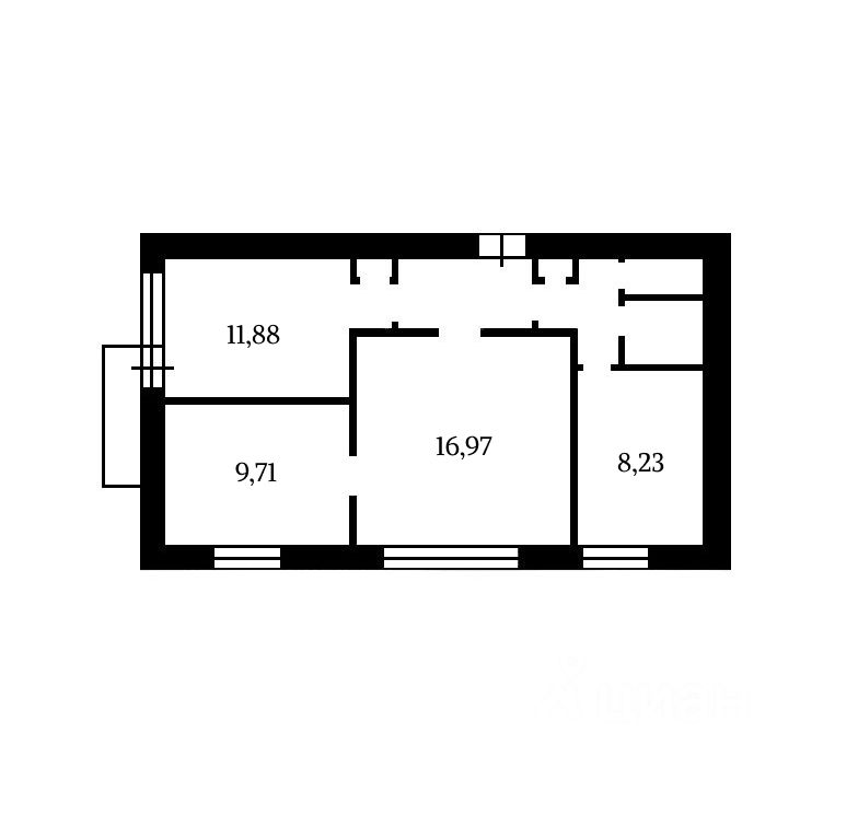 Планировка этой квартиры по данным Циан