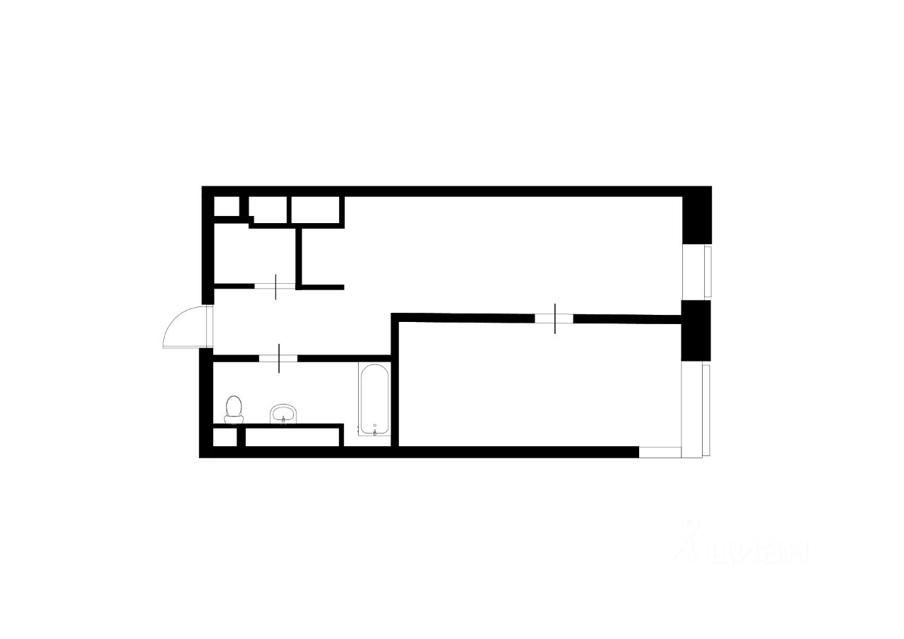 Планировка этой квартиры по данным Циан