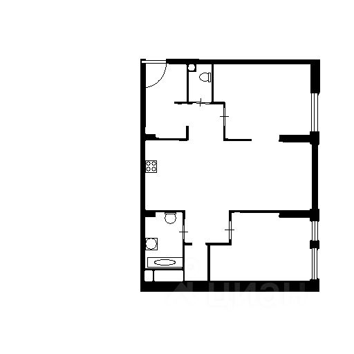 Планировка этой квартиры по данным Циан