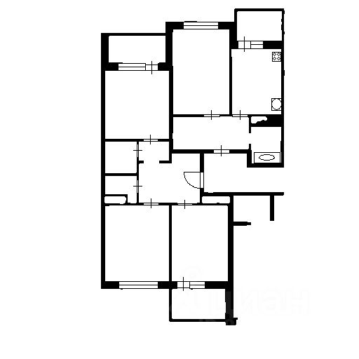 Планировка этой квартиры по данным Циан