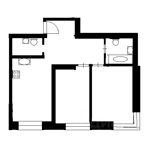 Планировка этой квартиры по данным Циан