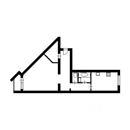 Планировка этой квартиры по данным Циан