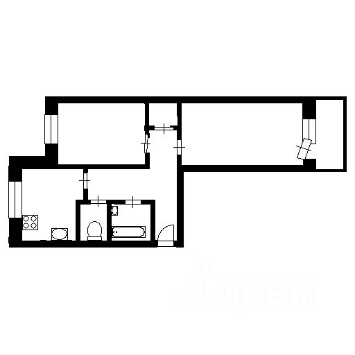 Планировка этой квартиры по данным Циан