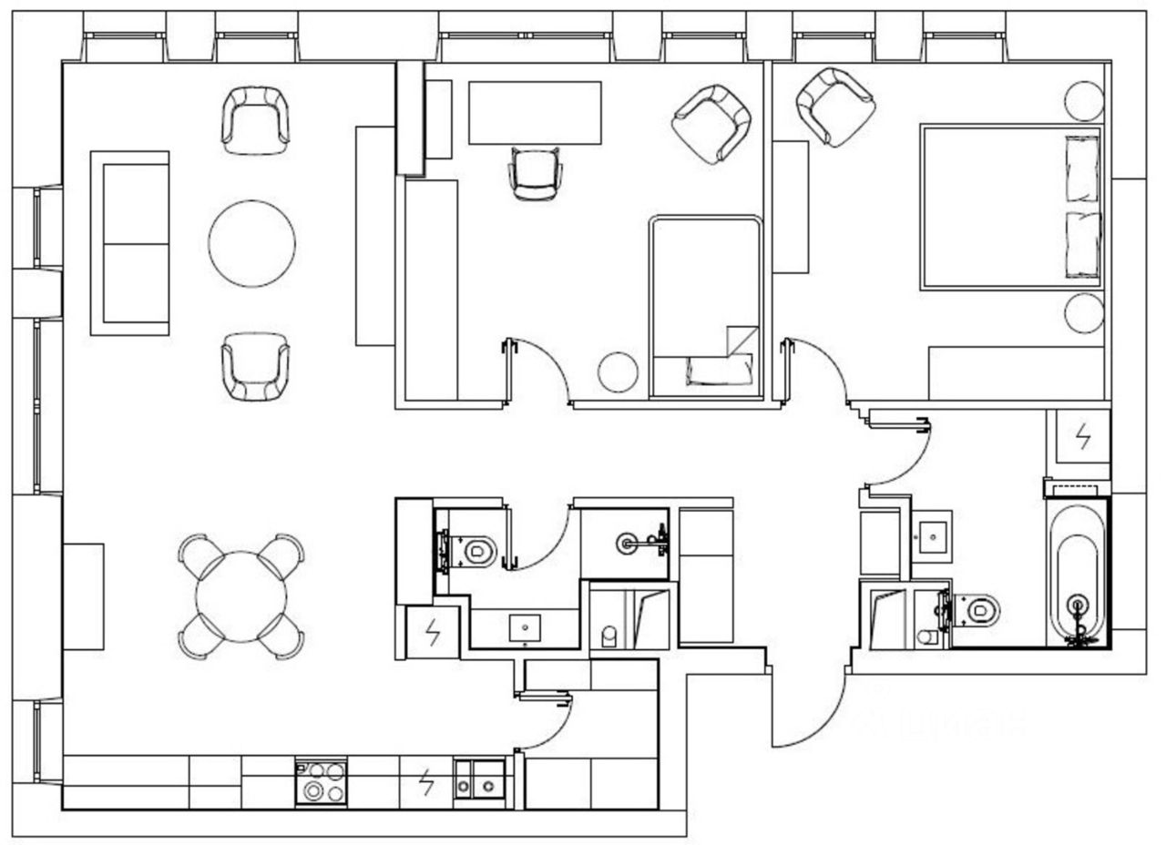 Планировка этой квартиры по данным Циан