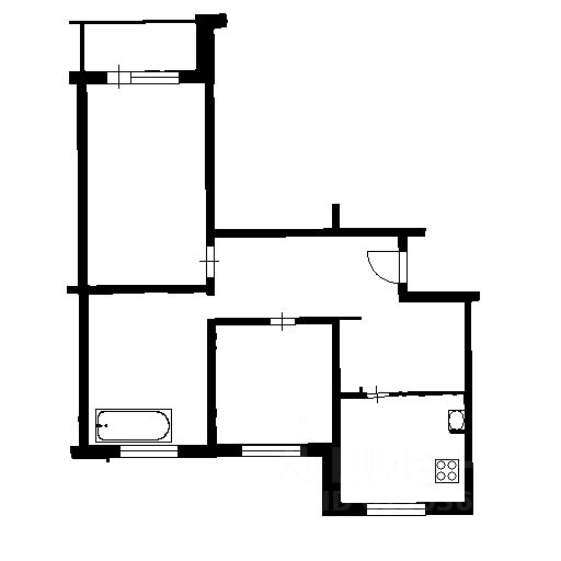 Планировка этой квартиры по данным Циан