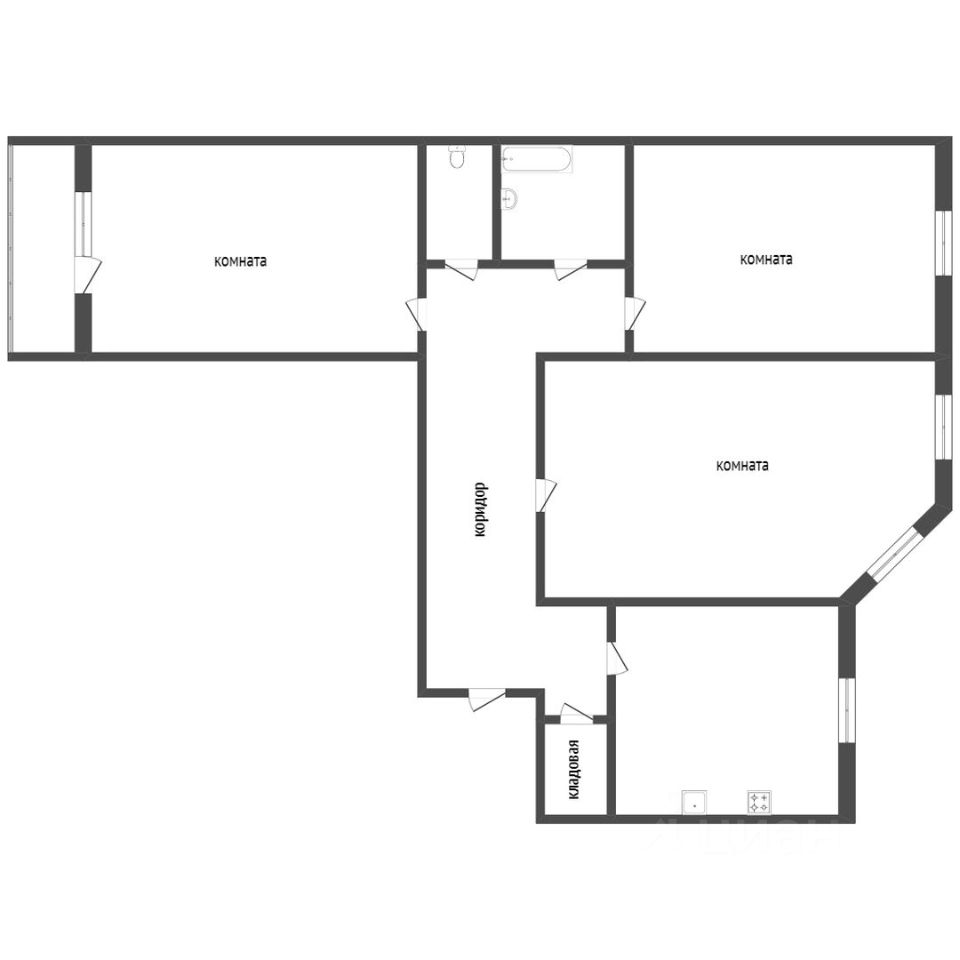 Планировка этой квартиры по данным Циан