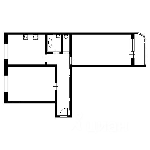 Планировка этой квартиры по данным Циан