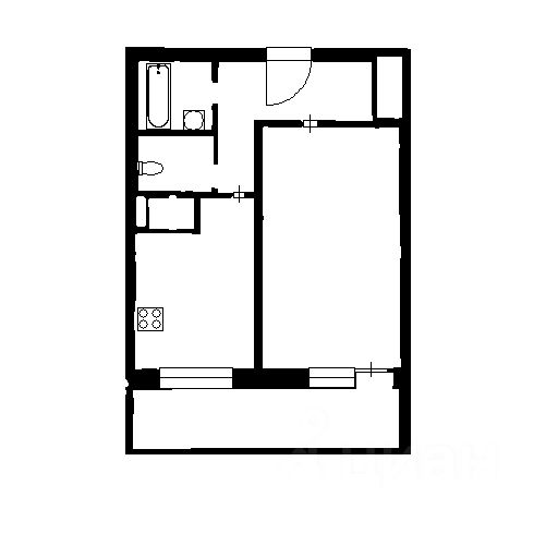 Планировка этой квартиры по данным Циан