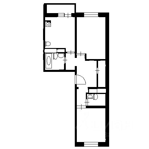 Планировка этой квартиры по данным Циан