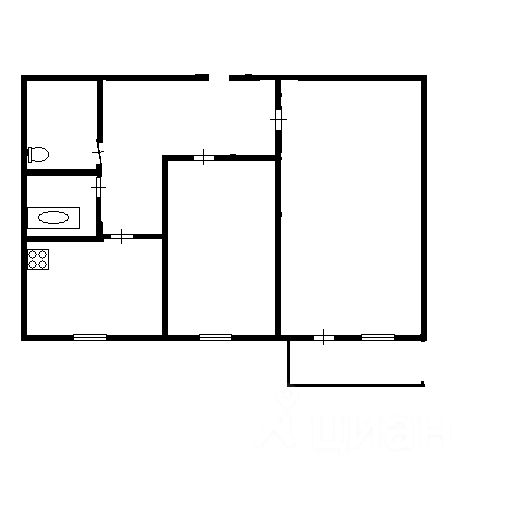 Планировка этой квартиры по данным Циан