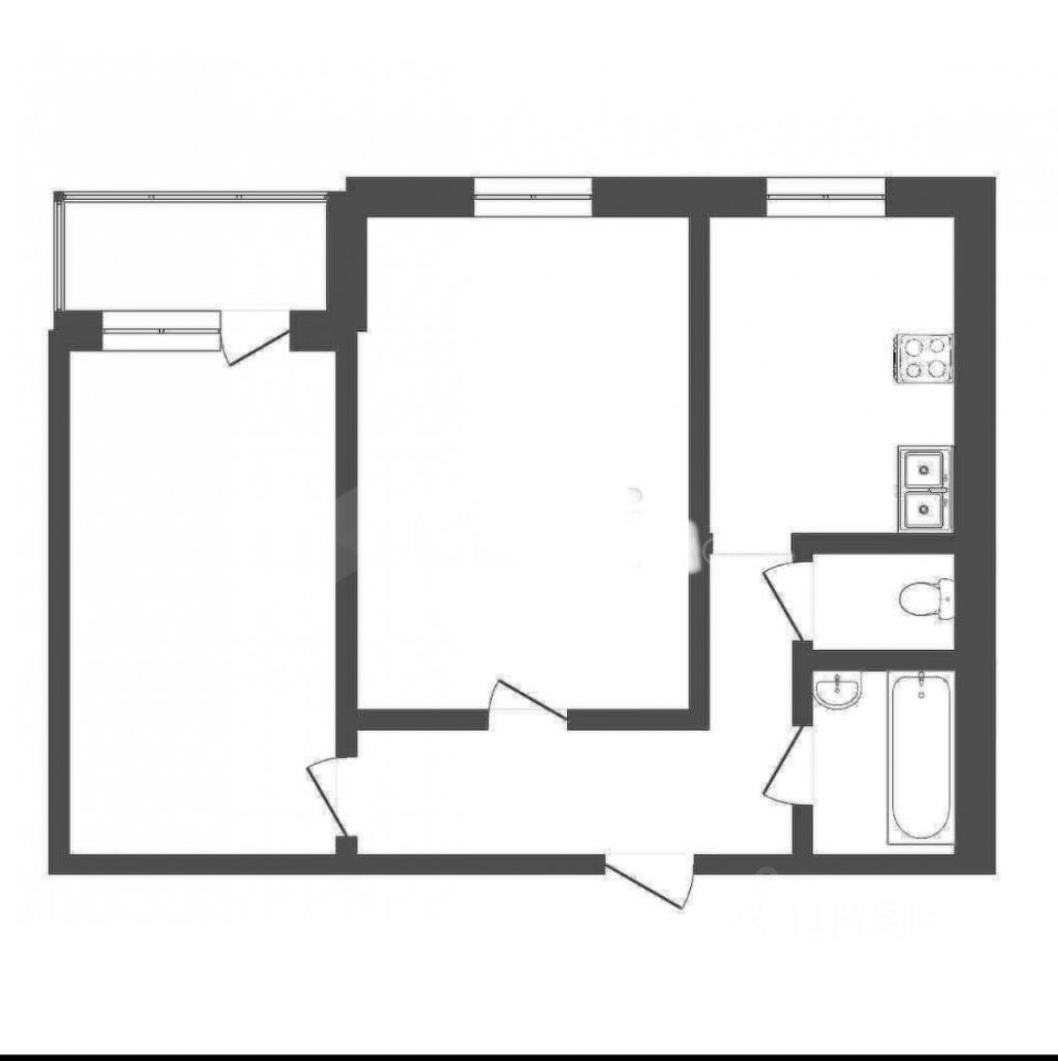 Планировка этой квартиры по данным Циан